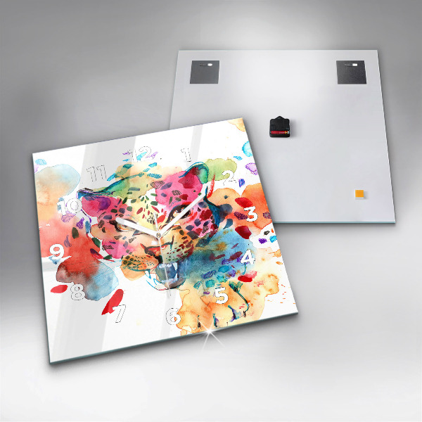 Kwadratowy zegar Abstrakcja dziki kot