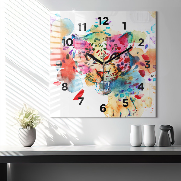 Kwadratowy zegar Abstrakcja dziki kot