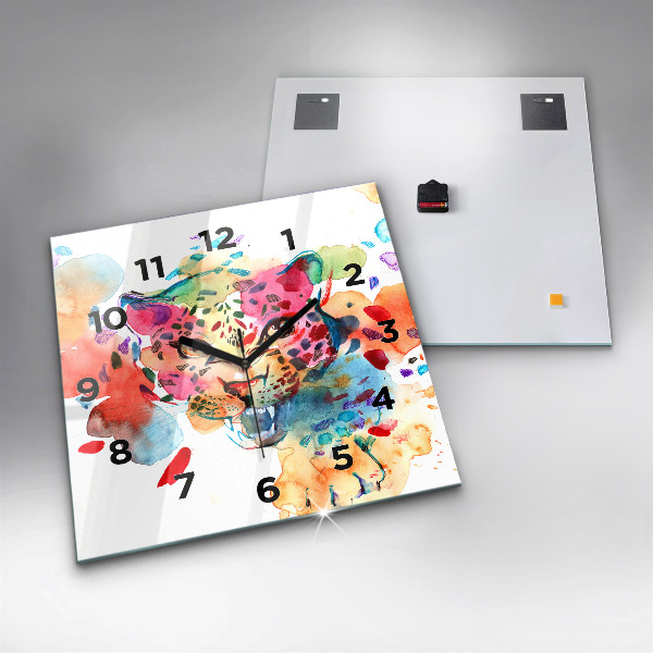 Kwadratowy zegar Abstrakcja dziki kot