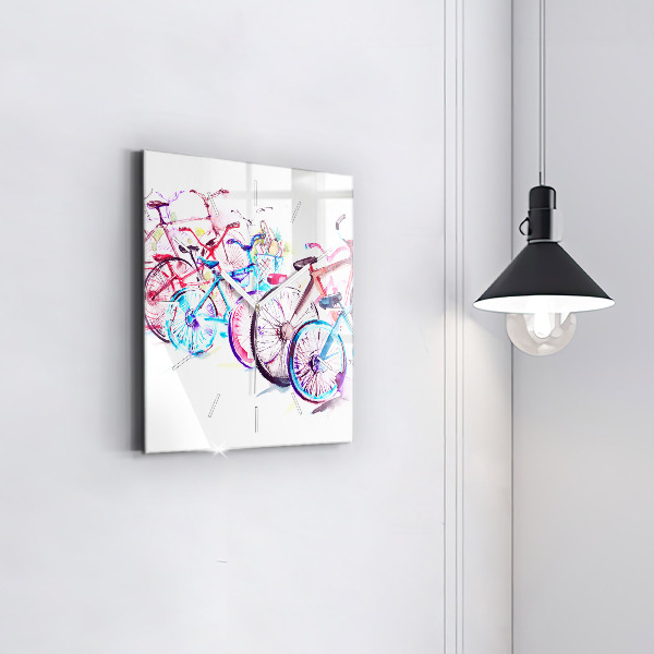 Kwadratowy zegar Kolorowe rowery miejskie