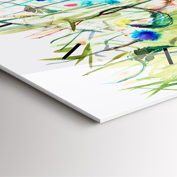 Kwadratowy zegar Kwiaty na łące