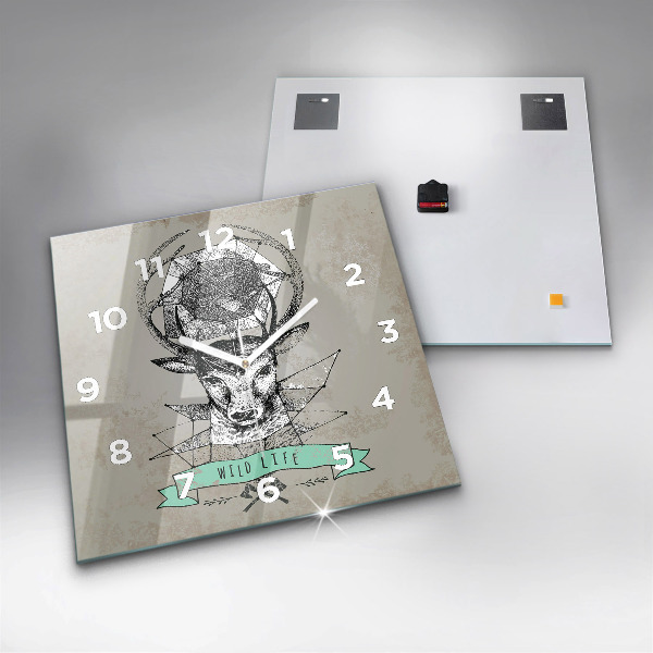 Kwadratowy zegar Głowa jelenia