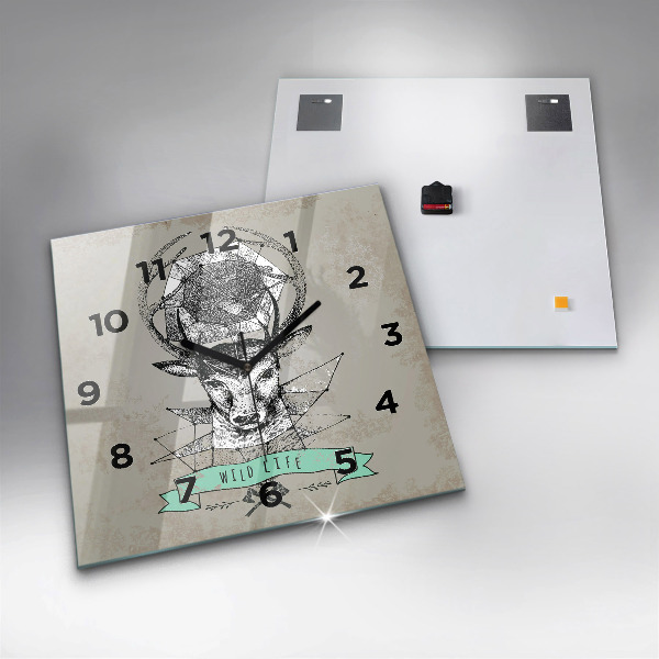 Kwadratowy zegar Głowa jelenia
