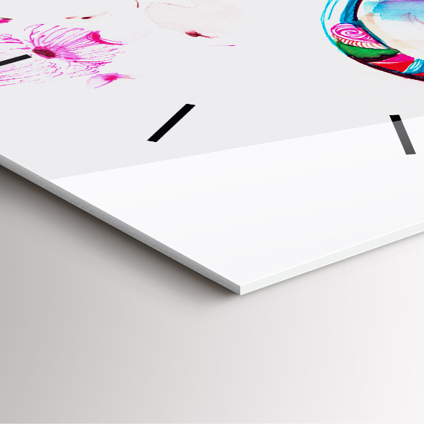 Kwadratowy zegar Kobieta w okularach