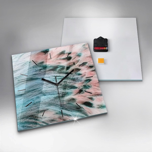 Kwadratowy zegar Kolorowe pióra