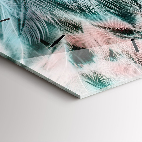 Kwadratowy zegar Kolorowe pióra