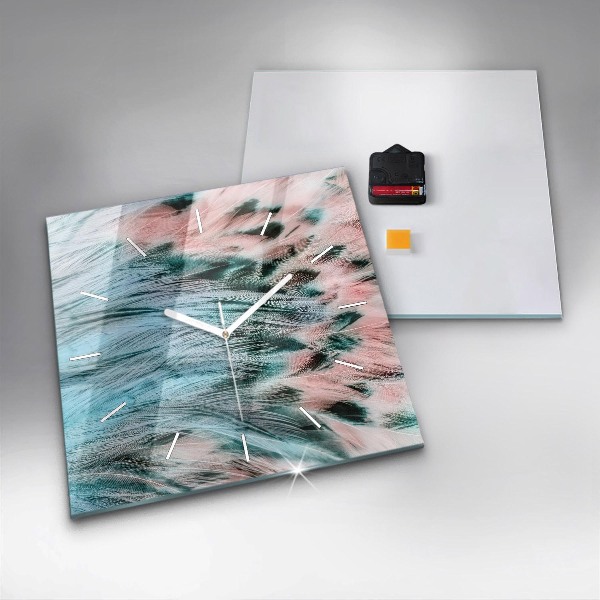 Kwadratowy zegar Kolorowe pióra