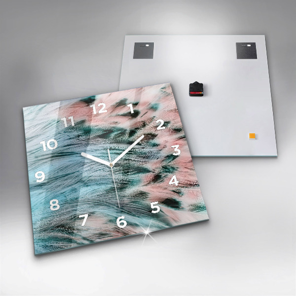 Kwadratowy zegar Kolorowe pióra