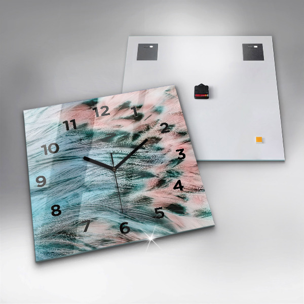 Kwadratowy zegar Kolorowe pióra