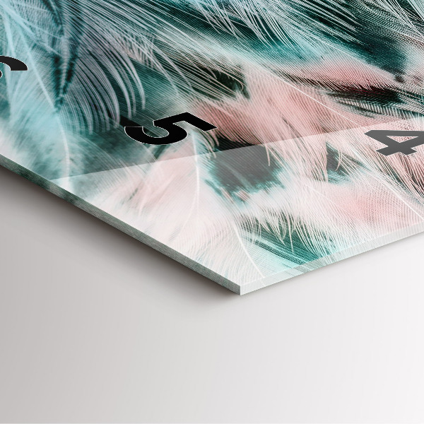 Kwadratowy zegar Kolorowe pióra