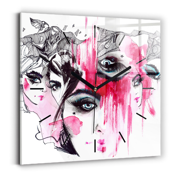 Kwadratowy zegar Wiele twarzy abstrakcja