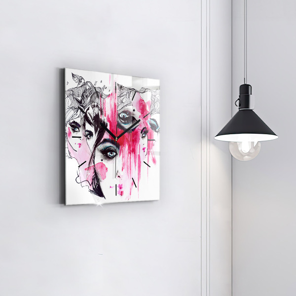 Kwadratowy zegar Wiele twarzy abstrakcja