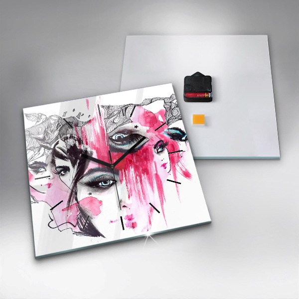 Kwadratowy zegar Wiele twarzy abstrakcja