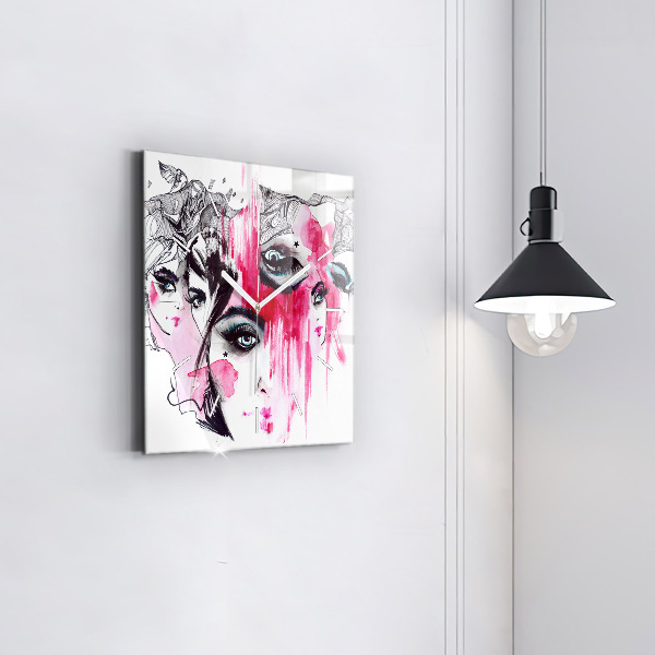 Kwadratowy zegar Wiele twarzy abstrakcja