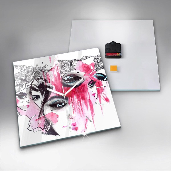 Kwadratowy zegar Wiele twarzy abstrakcja