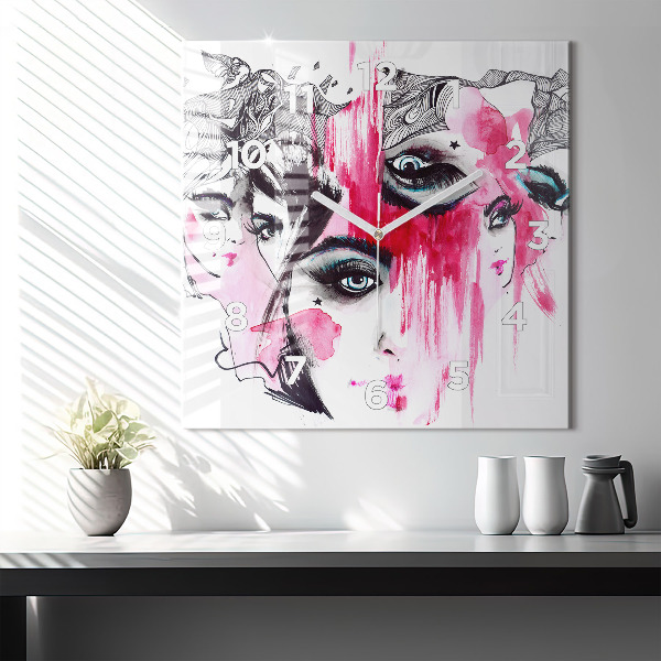 Kwadratowy zegar Wiele twarzy abstrakcja