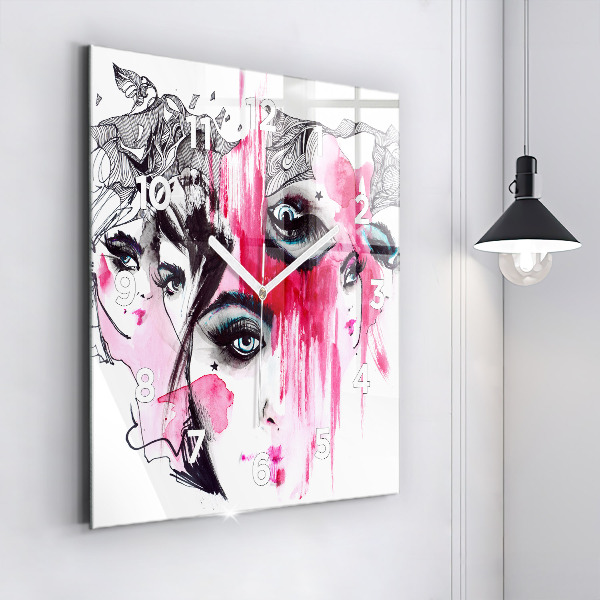 Kwadratowy zegar Wiele twarzy abstrakcja