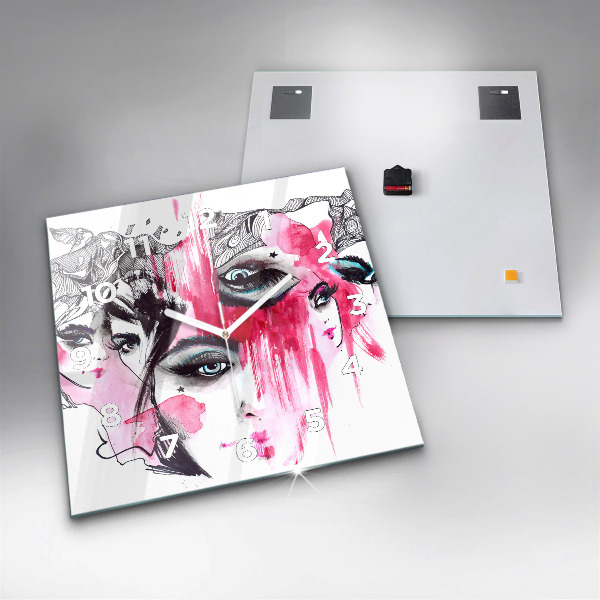 Kwadratowy zegar Wiele twarzy abstrakcja