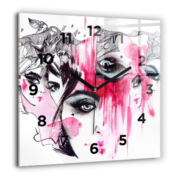 Kwadratowy zegar Wiele twarzy abstrakcja