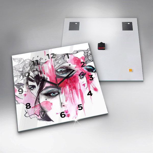 Kwadratowy zegar Wiele twarzy abstrakcja