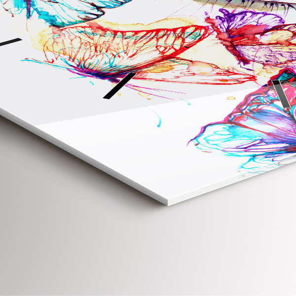 Kwadratowy zegar Kolorowe oko motyle