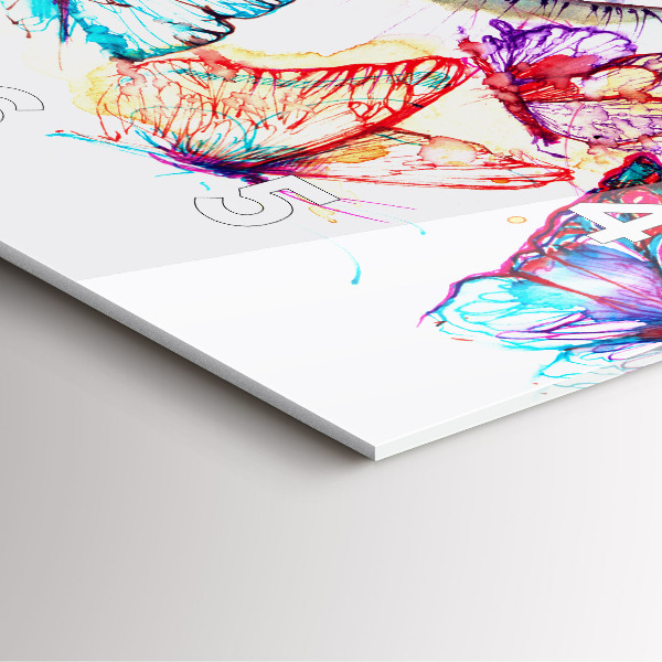 Kwadratowy zegar Kolorowe oko motyle