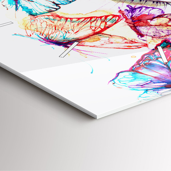 Kwadratowy zegar Kolorowe oko motyle