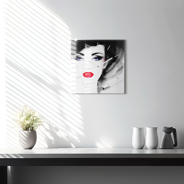 Kwadratowy zegar Portret kobiety