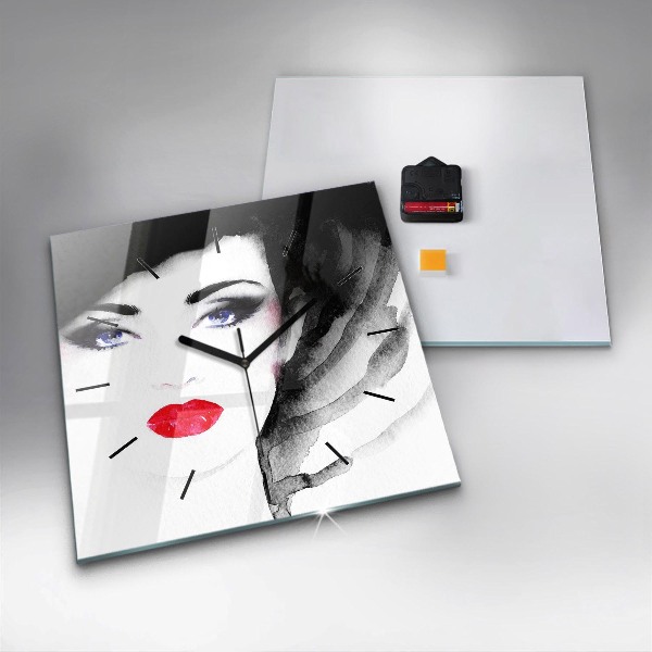 Kwadratowy zegar Portret kobiety