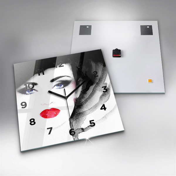 Kwadratowy zegar Portret kobiety