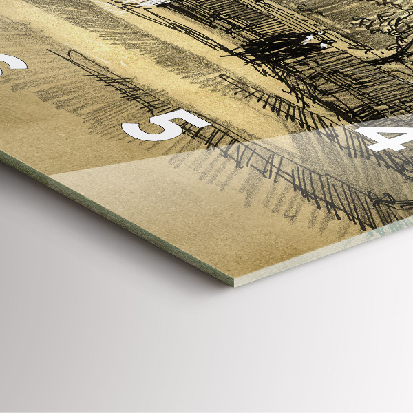 Kwadratowy zegar Park i drzewa w sepii