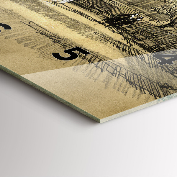 Kwadratowy zegar Park i drzewa w sepii