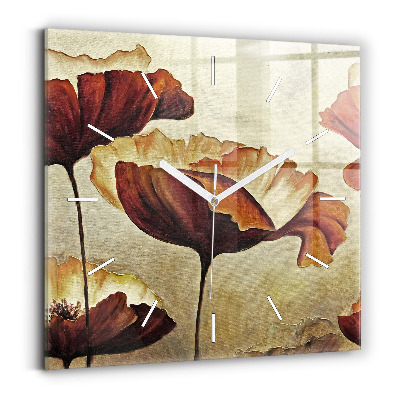 Kwadratowy zegar Malowane maki