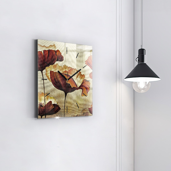 Kwadratowy zegar Malowane maki