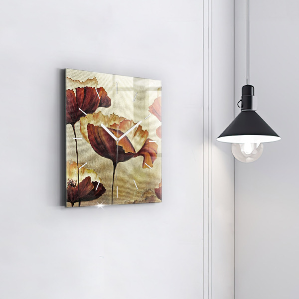 Kwadratowy zegar Malowane maki