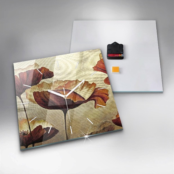 Kwadratowy zegar Malowane maki