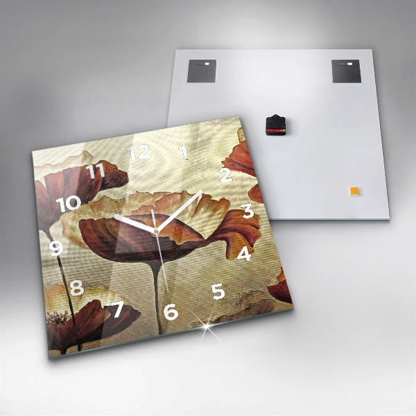 Kwadratowy zegar Malowane maki