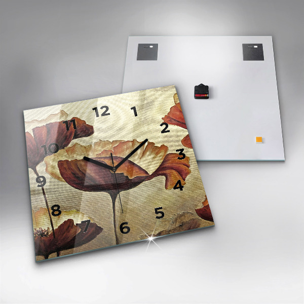 Kwadratowy zegar Malowane maki