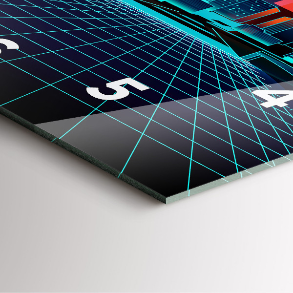 Zegar ścienny kwadratowy Cyberprzestrzeń miasto