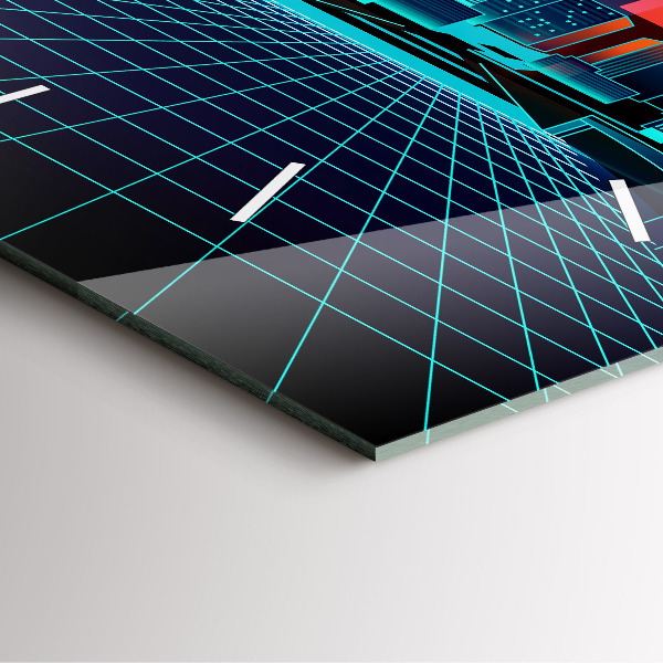 Zegar ścienny kwadratowy Cyberprzestrzeń miasto