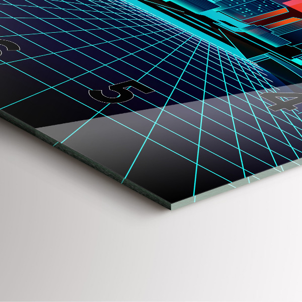 Zegar ścienny kwadratowy Cyberprzestrzeń miasto