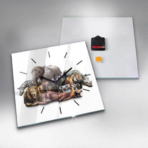 Kwadratowy zegar Dzikie zwierzęta