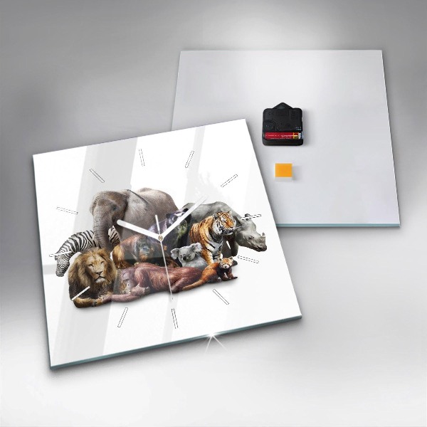 Kwadratowy zegar Dzikie zwierzęta