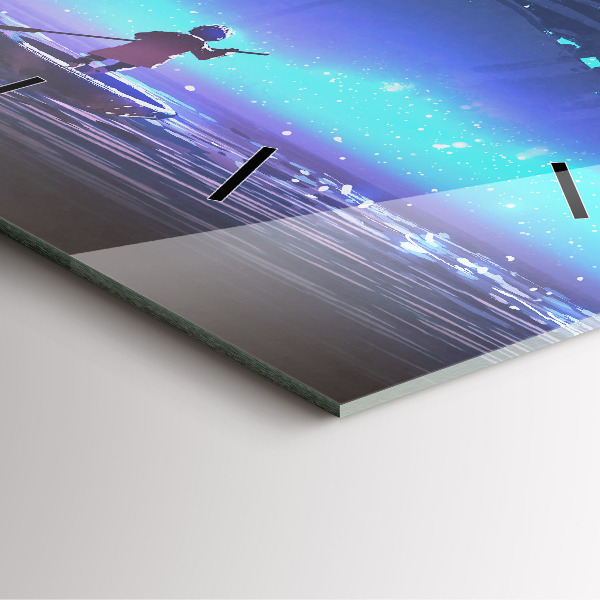 Zegar ścienny kwadratowy Żaglowiec fantasy