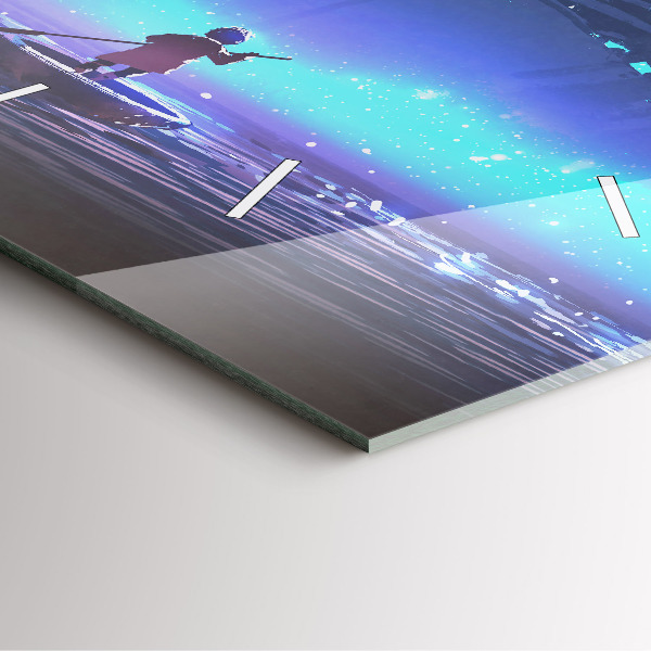 Zegar ścienny kwadratowy Żaglowiec fantasy