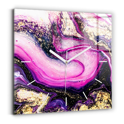 Zegar ścienny kwadratowy Abstrakcja marmur