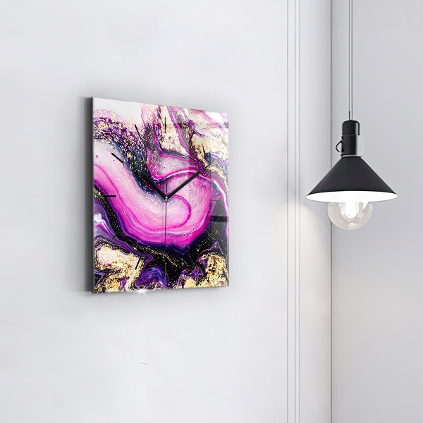 Zegar ścienny kwadratowy Abstrakcja marmur