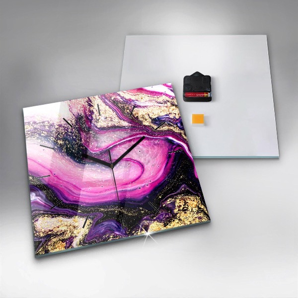 Zegar ścienny kwadratowy Abstrakcja marmur