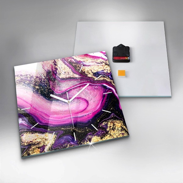 Zegar ścienny kwadratowy Abstrakcja marmur