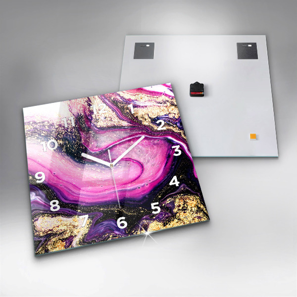 Zegar ścienny kwadratowy Abstrakcja marmur